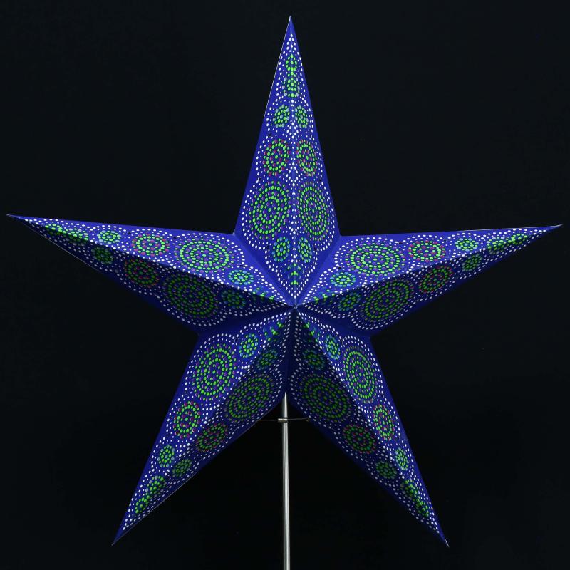 Rondo purple  - Faltbarer Leuchtstern, Weihnachtsstern aus Papier mit 5 Zacken, 60 cm